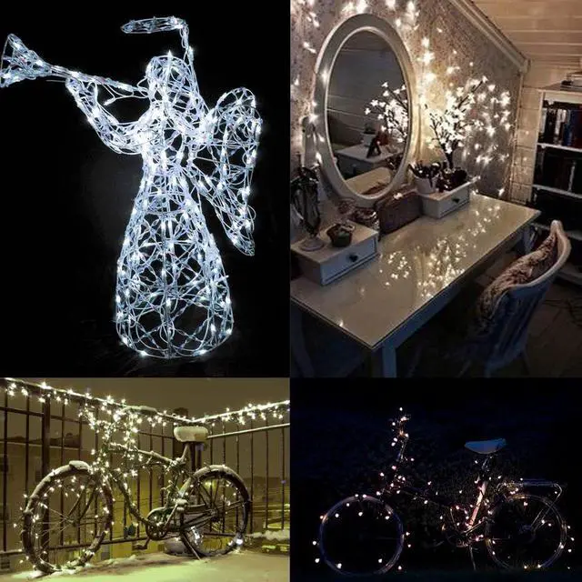 Alt view image 2 of 7 - Solar Fairy Lights Outdoor, 2 Pack Total 66ft 200 LED,White