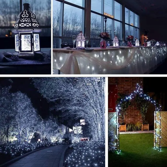Alt view image 6 of 7 - Solar Fairy Lights Outdoor, 2 Pack Total 66ft 200 LED,White