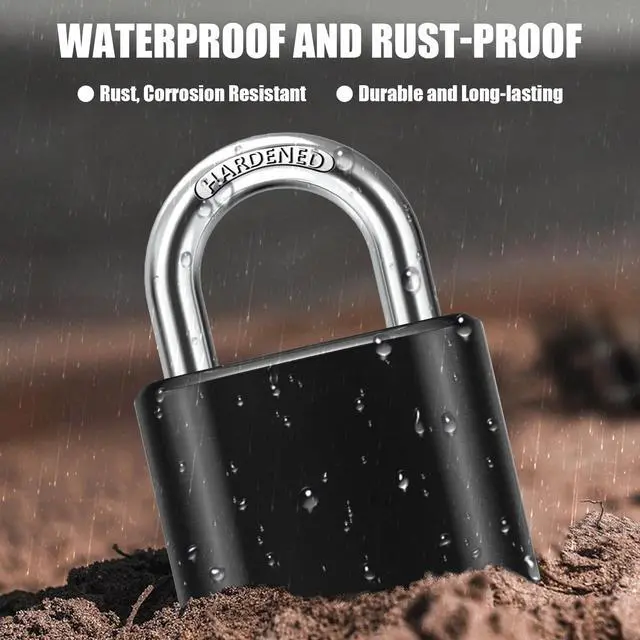 Alt view image 4 of 7 - Combination Padlock, 52MM Outdoor Padlock, High Security Weatherproof