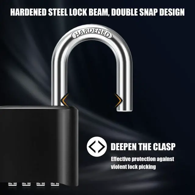 Alt view image 5 of 7 - Combination Padlock, 52MM Outdoor Padlock, High Security Weatherproof
