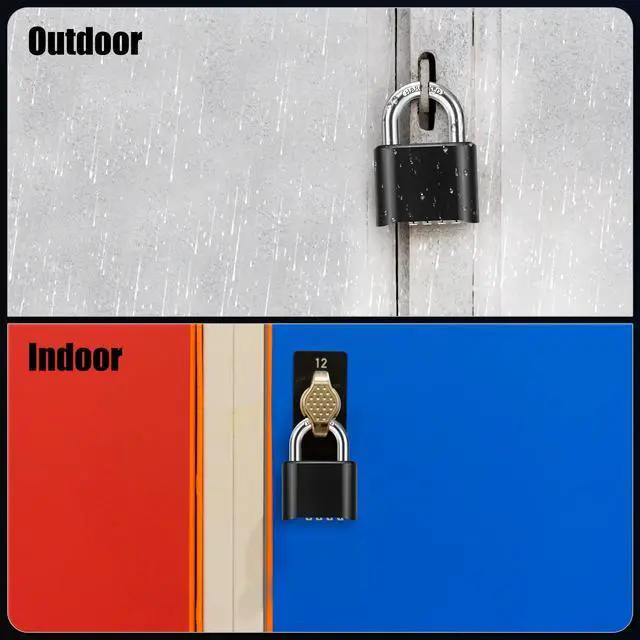 Alt view image 7 of 7 - Combination Padlock, 52MM Outdoor Padlock, High Security Weatherproof