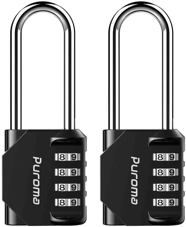 Main image of 2 Pack Combination Lock 4 Digit 2.6 Inch Padlock Gate Shed Black