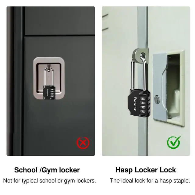 Alt view image 6 of 7 - 2 Pack Combination Lock 4 Digit 2.6 Inch Padlock Gate Shed Black