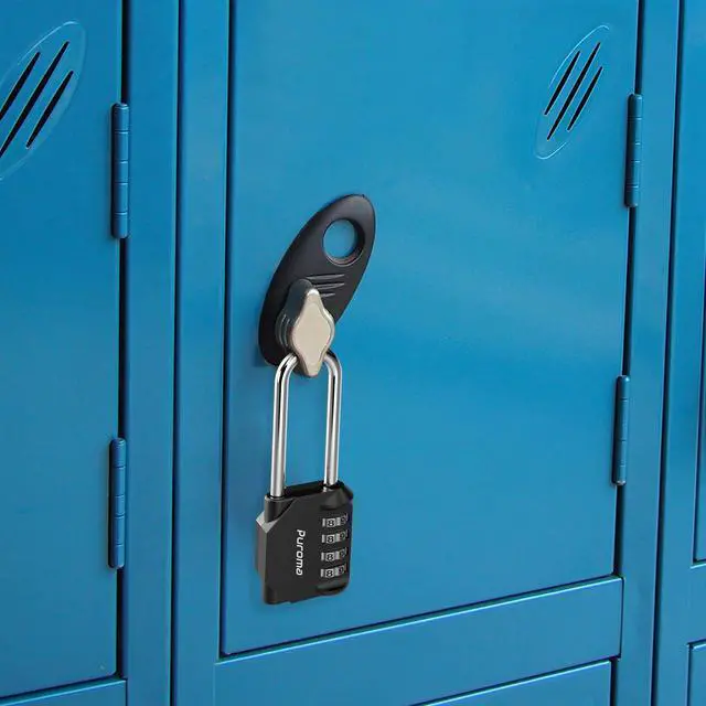 Alt view image 7 of 7 - 2 Pack Combination Lock 4 Digit 2.6 Inch Padlock Gate Shed Black