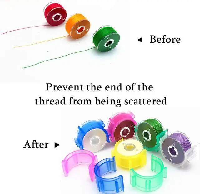 Alt view image 3 of 5 - 100 Pcs Sewing Bobbin Clips,Plastic Bobbins Small Clip Accessory Thread Clips Holder Sewing Tool(5 Colors)