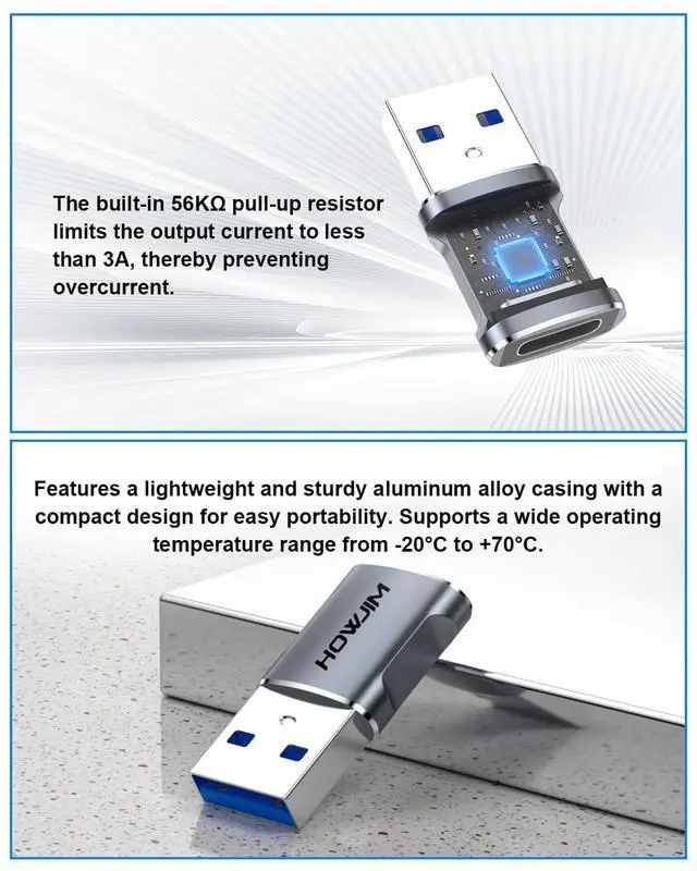 Alt view image 5 of 7 - USB to USB C Adapter 4 Pack,USB C Female to Male Adapter OTG Adapter