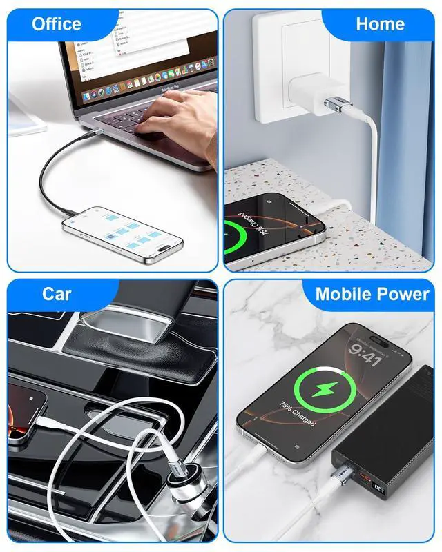 Alt view image 7 of 7 - USB to USB C Adapter 4 Pack,USB C Female to Male Adapter OTG Adapter