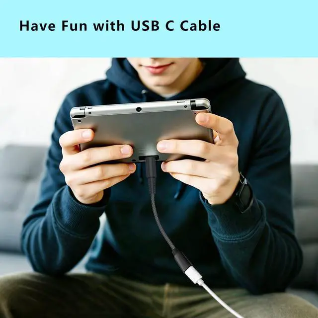 Alt view image 6 of 7 - 2 Pack USB-C Charger Braided Cable Adapter for 3DS/3DS XL/3DS LL/2DS/DSi/DSi XL/2DS XL/New 2DS LL, Portable Type-C Charging Cable Plug Charger Converter Accessory