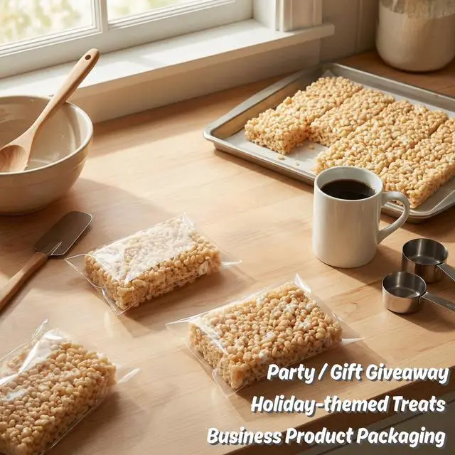 Alt view image 5 of 7 - 200 CT 4x6 Clear Cookie Bags for Packaging, Self Adhesive Snack Bags