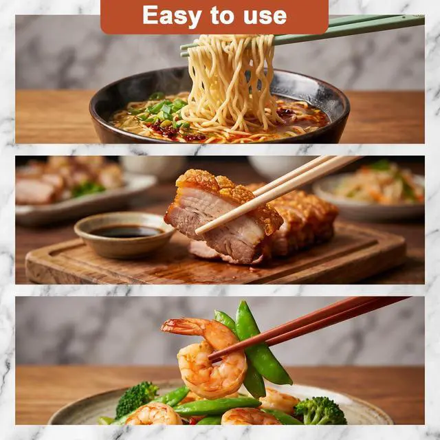 Alt view image 4 of 7 - 5 Pairs Reusable Chopsticks - 9.45 Inch Chopsticks Dishwasher Safe