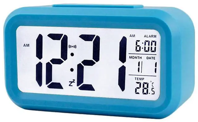 Main image of LED Digital Alarm Clock Backlight Snooze Mute Calendar Desktop Electronic Bcaklight Table Clocks Desktop Clock (Blue)