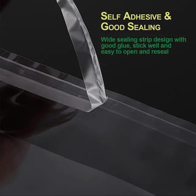 Alt view image 3 of 7 - 200 pcs Clear 6x6 inch Resealable Cello Cellophane Treat Bags Self Adhesive Cookie Candy Bags Opp Self Sealing Plastic Gift Bags Party Favor Bags 1.4 Mil for Bakery Crafts Candles