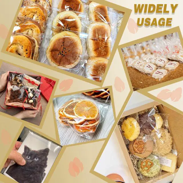 Alt view image 7 of 7 - 200 pcs Clear 6x6 inch Resealable Cello Cellophane Treat Bags Self Adhesive Cookie Candy Bags Opp Self Sealing Plastic Gift Bags Party Favor Bags 1.4 Mil for Bakery Crafts Candles