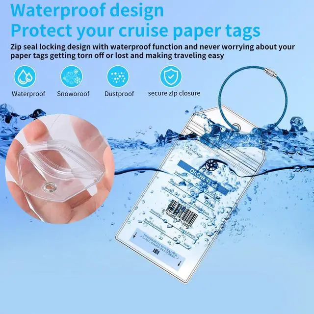 Alt view image 4 of 6 - MSC Cruise Luggage Tag Holders, Waterpoof MSC Cruise Luggage Tag Holder Fits for MSC & Carnival Cruise Line Ship Tags, Cruise Essentials Must Haves 2025-2026 (8 Pcs with 7 Colors)