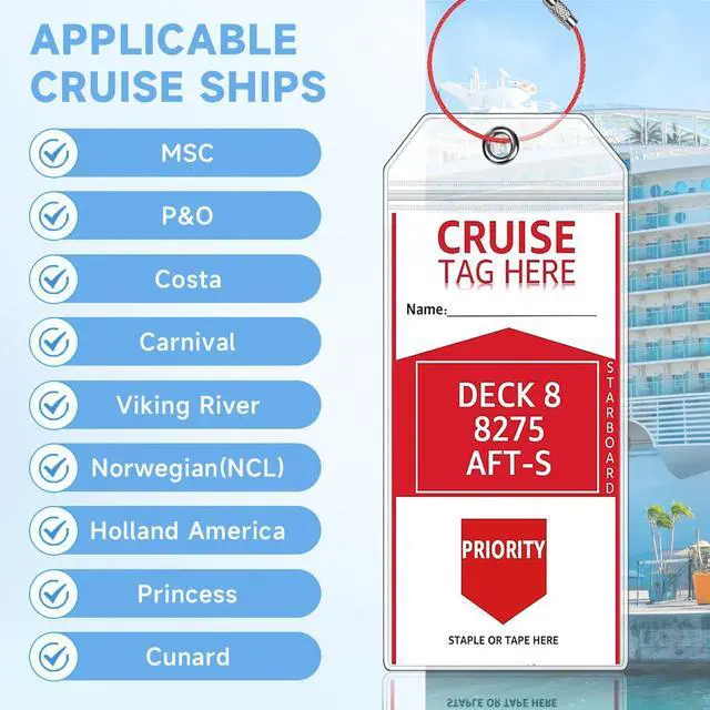 Alt view image 6 of 7 - Luggage Tags for Cruise Ships 8 Pack Clear Bag Tags for Luggage Waterproof Sturdy Cruise Essentials Must Haves for NCL, Princess, Carnival (8 Pack - Steel Rings)