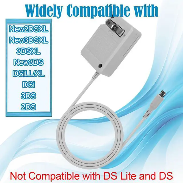 Alt view image 3 of 7 - Charger for 3DS with 2 Stylus Pens, AC Wall Adapter Game Charger for Dsi Ndsi 3DS 3DSXL New 3Dsll 2DS Dsixl