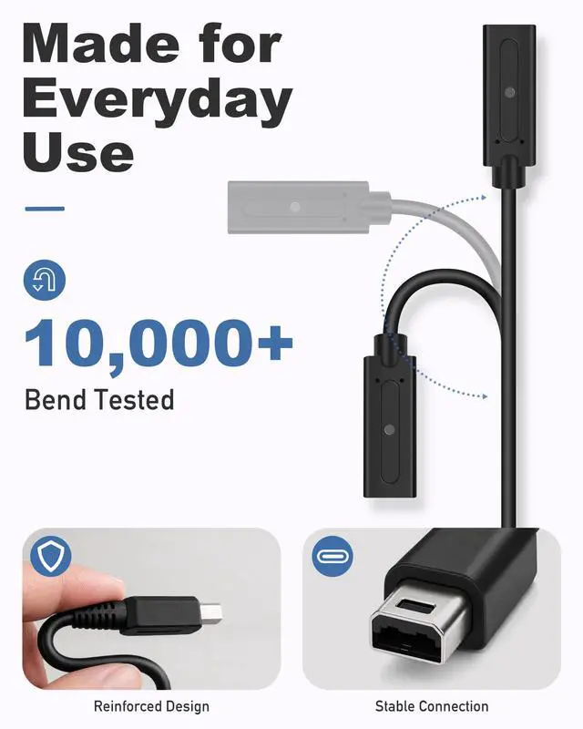 Alt view image 7 of 7 - USB-C to 3DS Charger Cable for Nintendo 3DS / 2DS / DSi USB-C Female Input Supports 5V PD & Standard USB-C Chargers