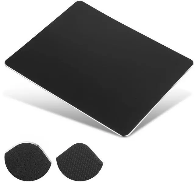 Main image of Hard Metal Mouse Pad for Desk, Aluminum Mouse Pad with Stable Rubber Base, Firm Mousepad Gaming Mousepad No Smell Waterproof Fast and Accurate Mouses Control for Travel and Home Office (Black)