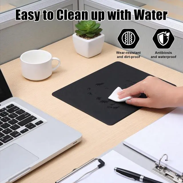 Alt view image 7 of 7 - Hard Metal Mouse Pad for Desk, Aluminum Mouse Pad with Stable Rubber Base, Firm Mousepad Gaming Mousepad No Smell Waterproof Fast and Accurate Mouses Control for Travel and Home Office (Black)