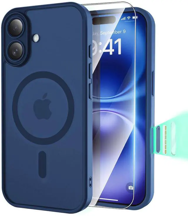 Main image of Magnetic Case for iPhone 16, Shockproof Cover with Screen Protector