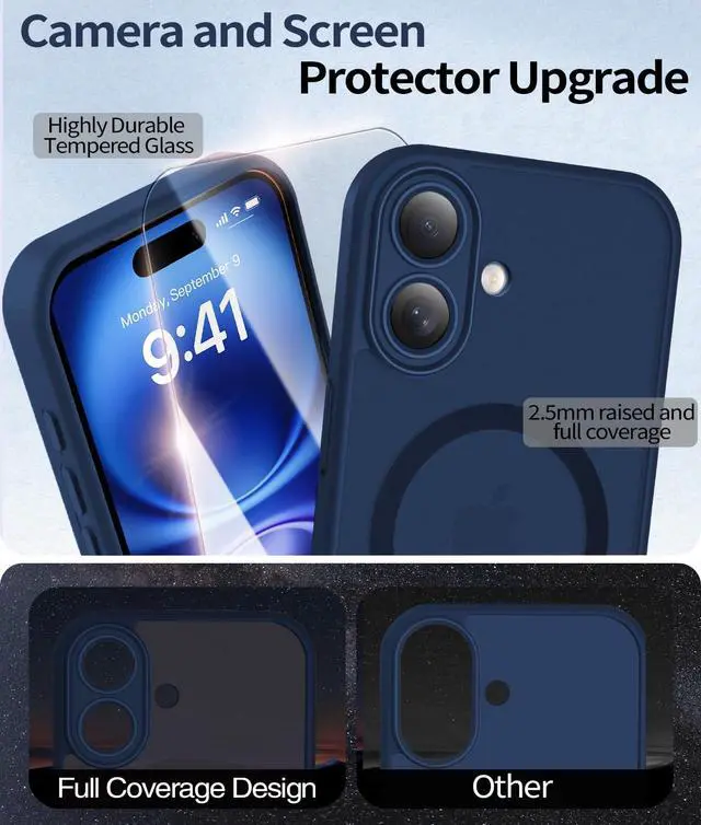 Alt view image 4 of 7 - Magnetic Case for iPhone 16, Shockproof Cover with Screen Protector
