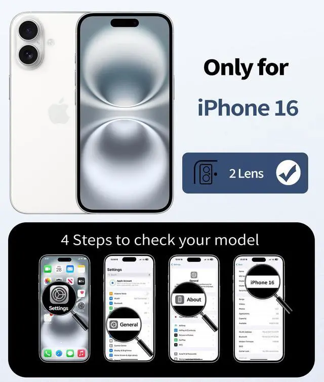 Alt view image 2 of 7 - Magnetic Case for iPhone 16, Shockproof Cover with Screen Protector