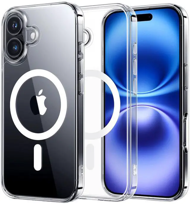 Main image of for iPhone 16 Case, Compatible with MagSafe, Shockproof Military-Grade Protection Cover, Slim Anti-Yellowing and Anti-Scratch Megnetic Phone Case for iPhone 16 (6.1 inch), Clear