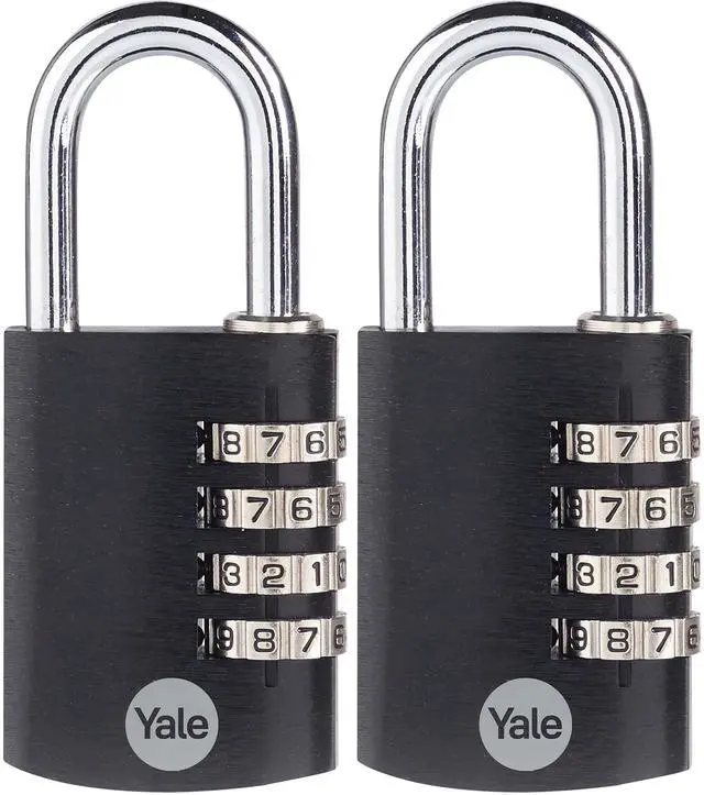 Main image of 2 Pack 4 Digit Combination Lock Outdoor Waterproof Padlock for School Gym Locker, Sports Locker, Fence, Toolbox, Gate, Case, Hasp Storage (Black)