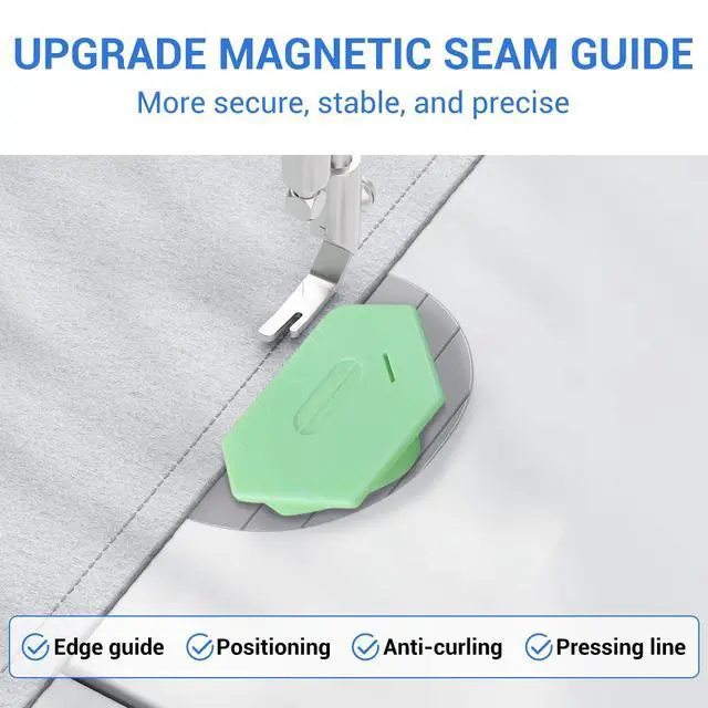 Alt view image 2 of 6 - 3Pcs Magnetic Seam Guide for Sewing Machine, Multifunctional Polygonal Hemmer Guide with Scale, Universal Sewing Accessories and Supplies (Polygonal Seam Guide)