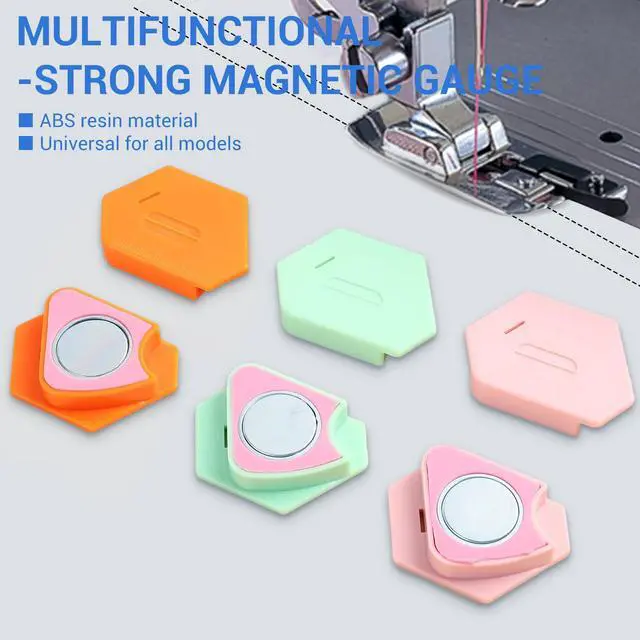 Alt view image 4 of 6 - 3Pcs Magnetic Seam Guide for Sewing Machine, Multifunctional Polygonal Hemmer Guide with Scale, Universal Sewing Accessories and Supplies (Polygonal Seam Guide)