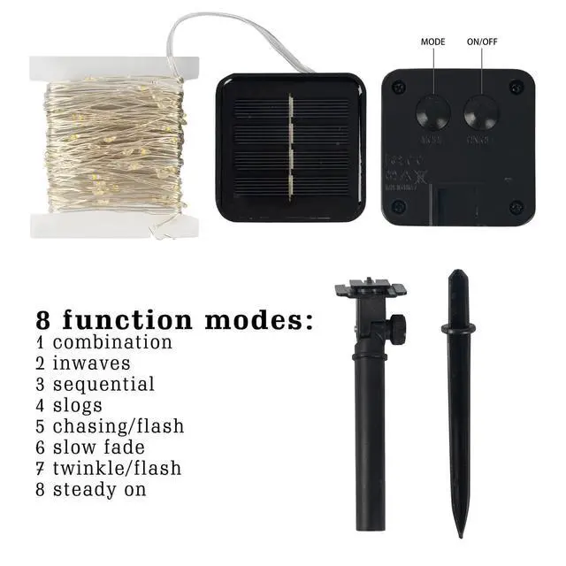 Alt view image 3 of 7 - 2 Pack Solar String Lights Outdoor, Total 80FT 240LED Solar Powered Waterproof Fairy Lights 8 Modes, Copper Wire Lights for Christmas Patio Party Tree Yard Decoration (Multi-Colored)
