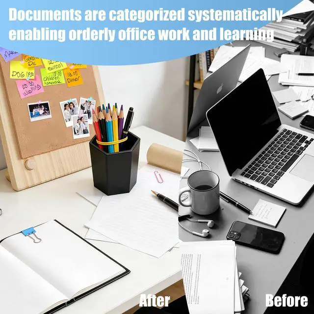 Alt view image 4 of 7 - 500 PCS Paper Clips and Binder Clips Assorted Sizes, Colorful Metal Office Clips Push Pin Rubber Bands Set, for Home, School,Office Supplies,Document Organizing (Colored)