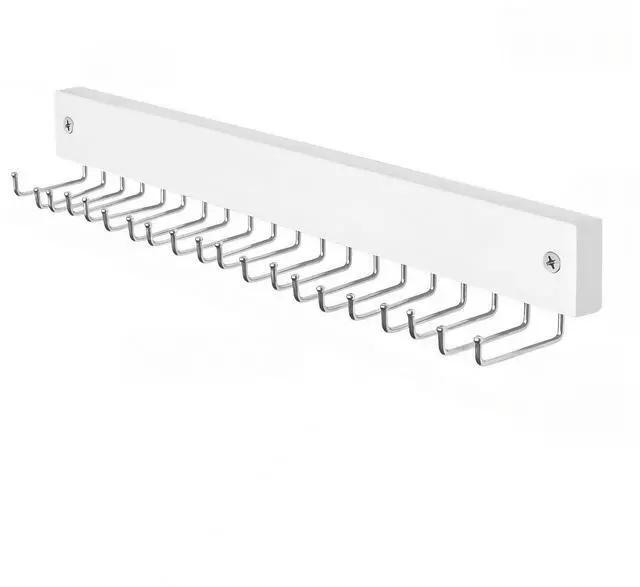 Main image of Wall-Mounted Belt Hanger, Wood Rack with 20 Rotating Hooks