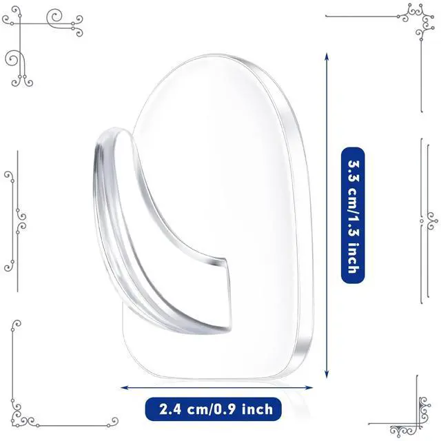 Alt view image 2 of 7 - 30 Pieces Clear Adhesive Wall Hooks for Hanging, Transparent Reusable Seamless Hooks Small Acrylic Sticky Hangers with Non Marking Sticker for Kitchen Bathroom Bedroom Office