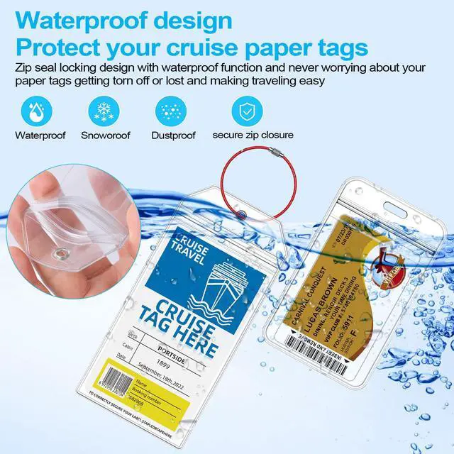 Alt view image 4 of 7 - Cruise Luggage Tag Holders & Lanyards for Carnival, 6-Piece Set