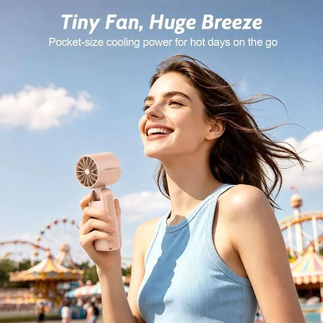 Alt view image 2 of 7 - 5000mAh Portable Handheld Fan, USB-C Rechargeable Mini Fan with 100 Speeds