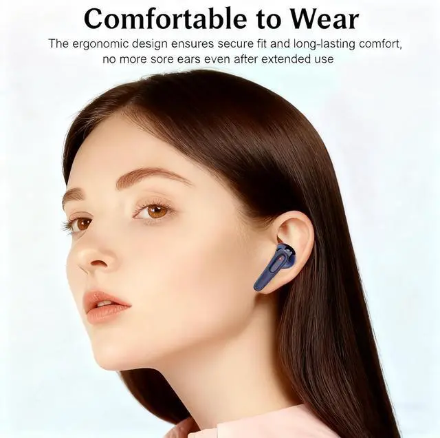 Alt view image 5 of 7 - Wireless Earbuds Bluetooth Headphones 50H Playback Touch Control Noise Cancellation LED Power Display Charging Case IPX7 Waterproof Earphones with Mic Headset Gym Work