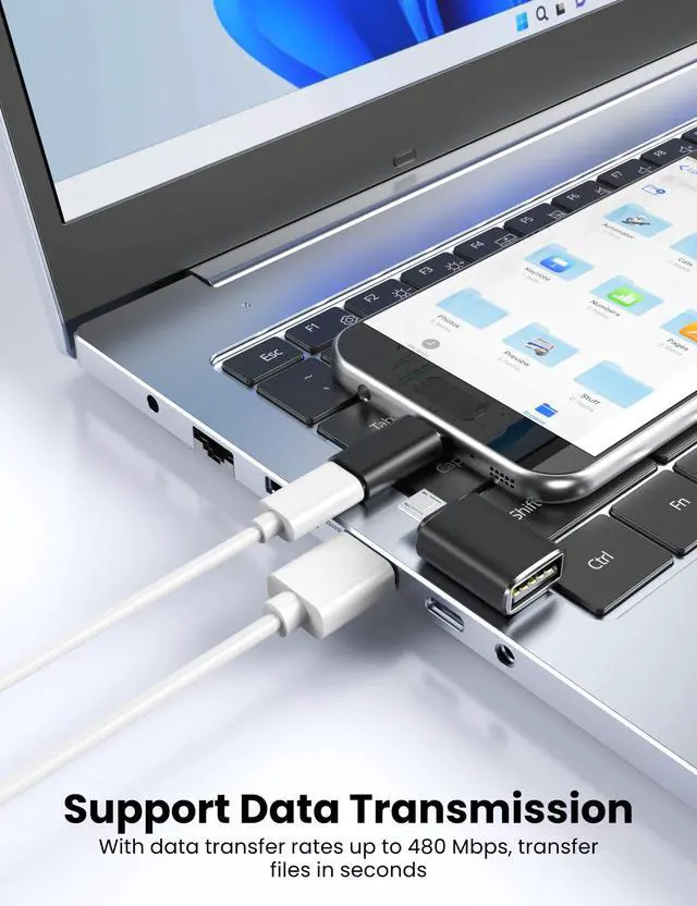 Alt view image 3 of 6 - 10 Pack USB C to Micro USB Adapter&USB to Micro USB Adapter
