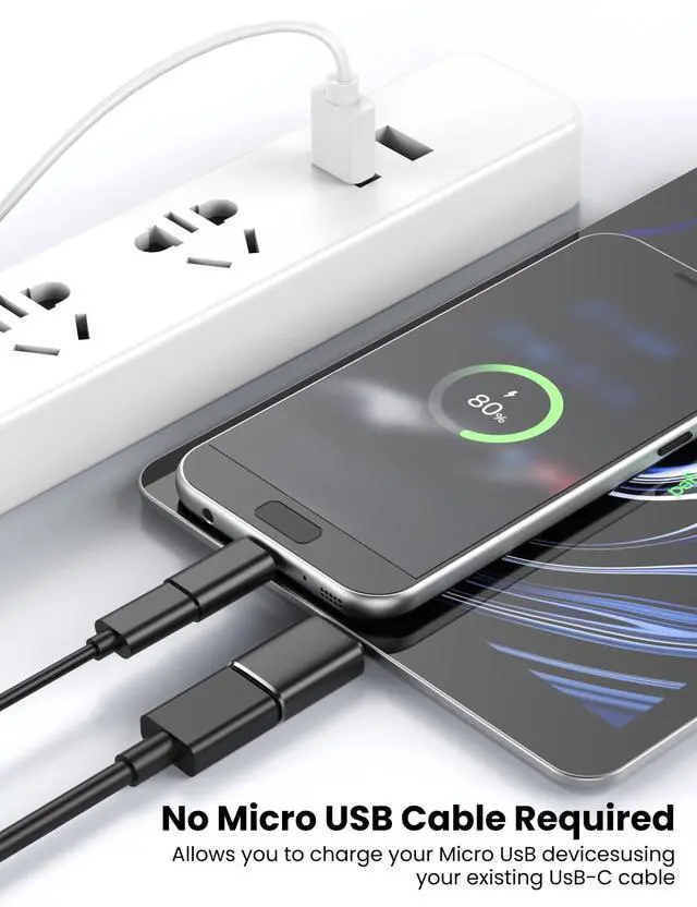 Alt view image 4 of 6 - 10 Pack USB C to Micro USB Adapter&USB to Micro USB Adapter