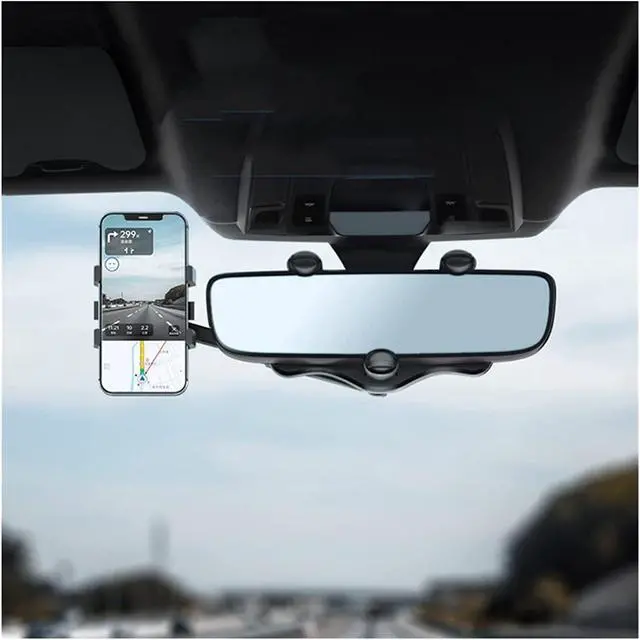 Alt view image 6 of 7 - 360 Rotatable and Retractable Car Phone Holder, 360° Car Rearview Mirror PhoneHolder for Car Mount Phone and GPS Holder Support Rotating Adjustable