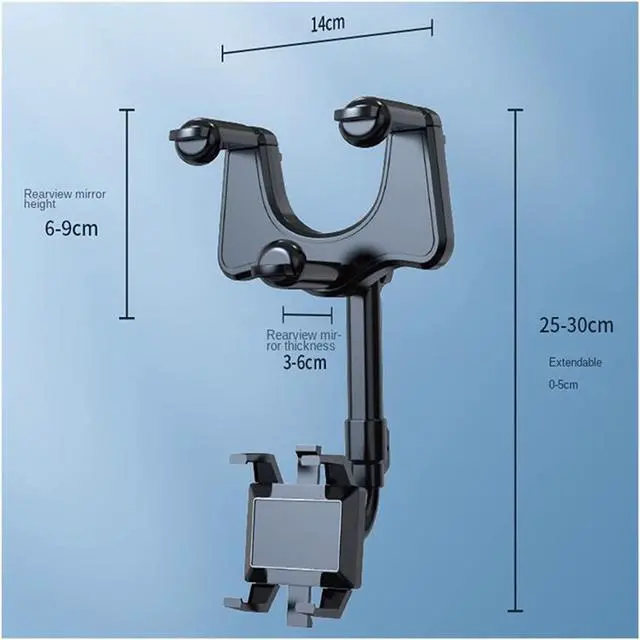 Alt view image 7 of 7 - 360 Rotatable and Retractable Car Phone Holder, 360° Car Rearview Mirror PhoneHolder for Car Mount Phone and GPS Holder Support Rotating Adjustable