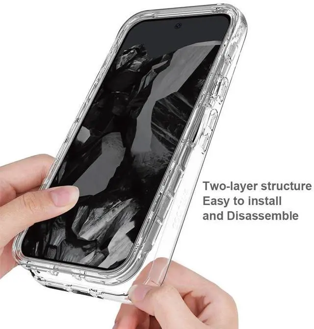 Alt view image 2 of 6 - for Google Pixel 9 Pro XL Case Hybrid Drop Protection Clear Case Heavy Duty Hard Rugged Anti-Slip Bumper Anti-Scratch Armor Protective Phone Cover Transparent
