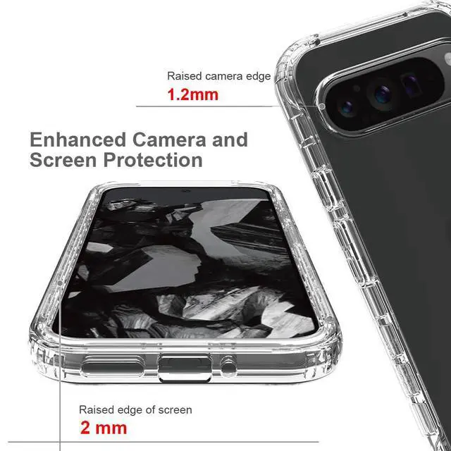 Alt view image 3 of 6 - for Google Pixel 9 Pro XL Case Hybrid Drop Protection Clear Case Heavy Duty Hard Rugged Anti-Slip Bumper Anti-Scratch Armor Protective Phone Cover Transparent
