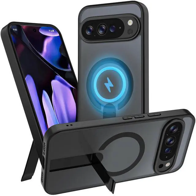Main image of Magnetic Kickstand Case for Google Pixel 9 Pro XL /10 Pro XL Black