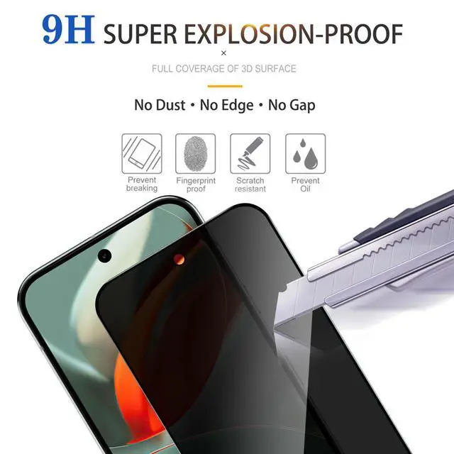 Alt view image 4 of 7 - 2 Pack Privacy Screen Protector for Google Pixel 9 Pro XL 6.8 inch