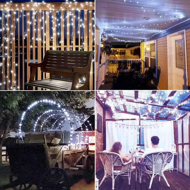 Alt view image 4 of 7 - Solar Fairy Lights, 2-Pack Total 80FT 240LED String Lights, White