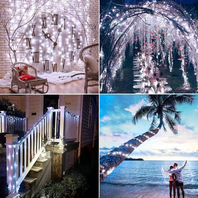 Alt view image 6 of 7 - Solar Fairy Lights, 2-Pack Total 80FT 240LED String Lights, White