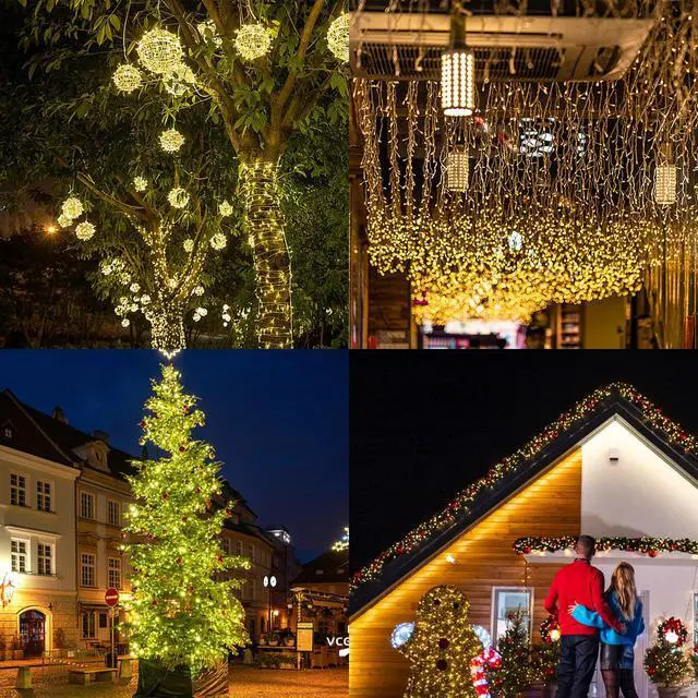 Alt view image 5 of 7 - 2 Pack Solar String Lights Outdoor, Total 80FT 200LED Solar Powered Fairy Lights Outdoor Waterproof 8 Modes, for Patio Garden Holiday Tree Yard Party Wedding, Warm White