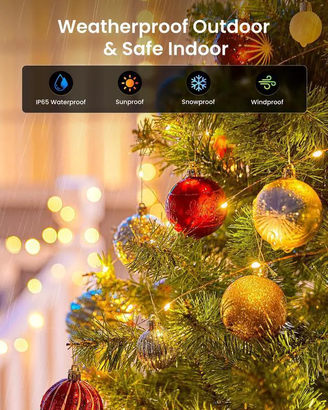 Alt view image 4 of 7 - Solar Fairy Lights, 2 Pack Total 66 FT 200 LED Solar String Lights