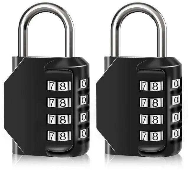 Main image of 4-Digit Combination Lock, Heavy Duty Zinc Alloy Door & Gym Box-2PCS